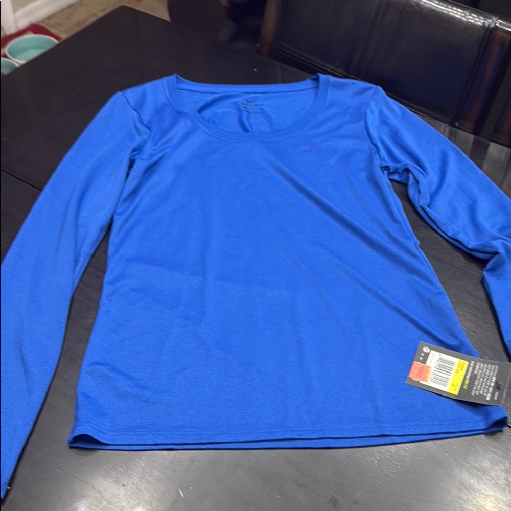 Women's Blue Long Sleeve Top